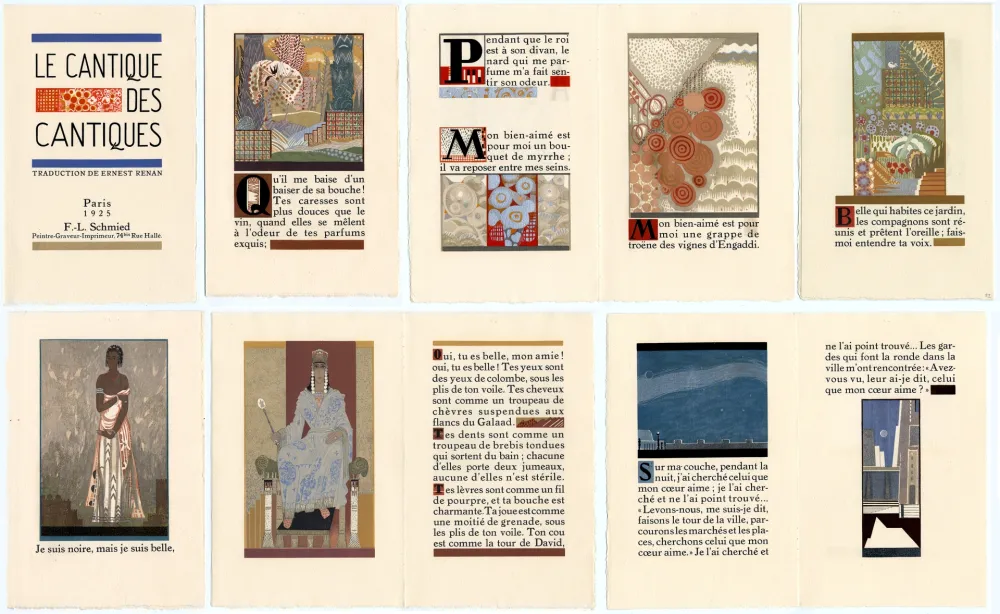 Libro Ilustrado Schmied - LE CANTIQUE DES CANTIQUES. Traduction de Ernest Renan (1925)