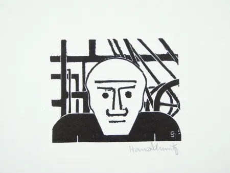 Linograbado Schmitz - Arbeiter (Worker)