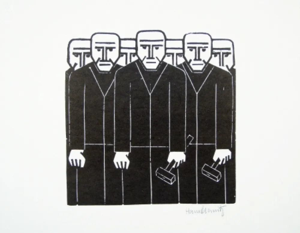 Linograbado Schmitz - Die Masse (The Mass)