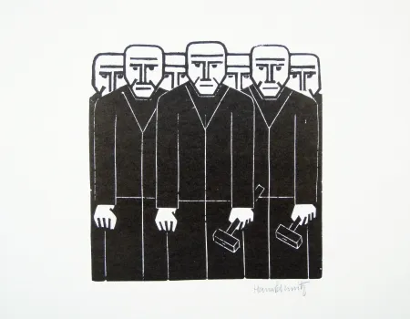 Linograbado Schmitz - Die Masse (The Mass)