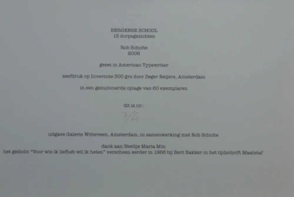 Serigrafía Scholte - Bergen, 13 dorpsgezichten, gafiekmap