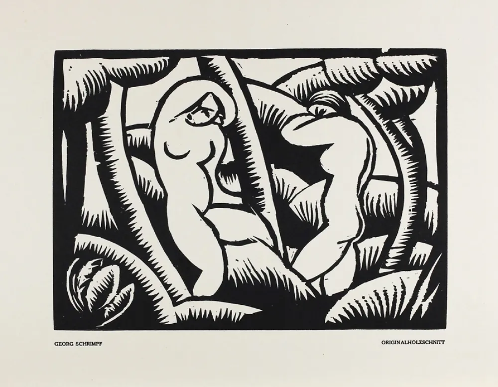 Grabado En Madera Schrimpf - Akt IX (Das Kunstblatt)