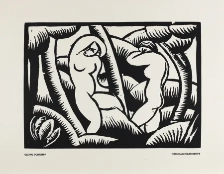 Grabado En Madera Schrimpf - Akt IX (Das Kunstblatt)