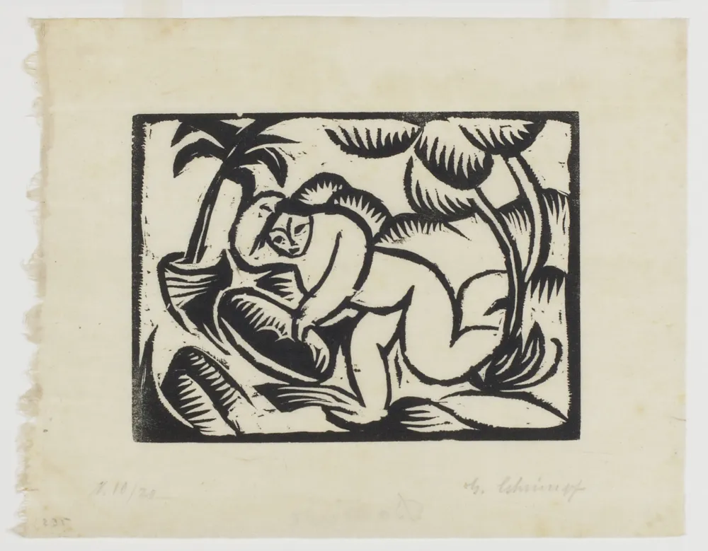 Grabado En Madera Schrimpf - Badende