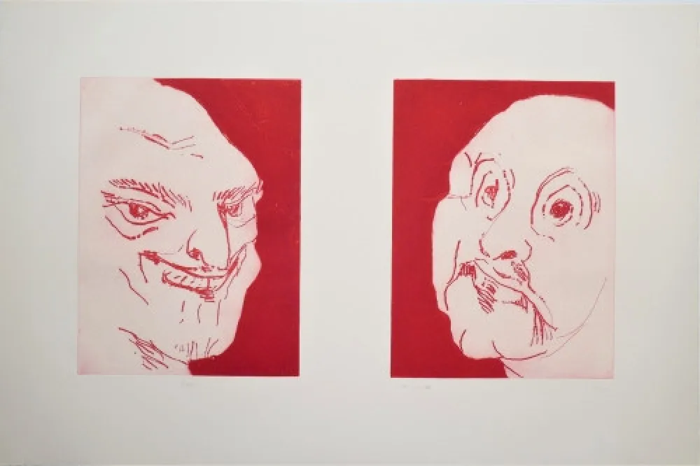 Grabado Schütte - Alte Freunde (Old friends) 2