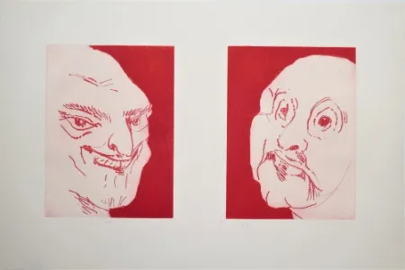 Grabado Schütte - Alte Freunde (Old friends) 2