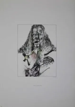 Litografía Schwarz - Er ist tot (Hommage à Albrecht Dürer)