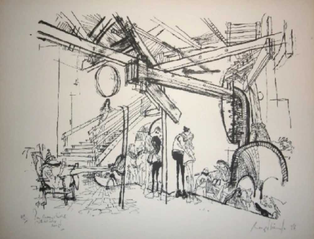 Litografía Searle - Ski