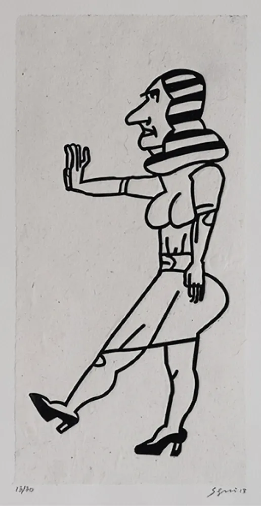 Aguafuerte Segui - Dame debout