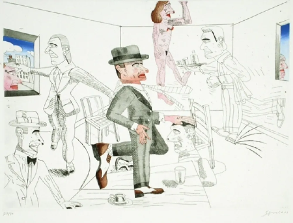 Aguafuerte Y Aguatinta Segui - Después de Algunos Copas