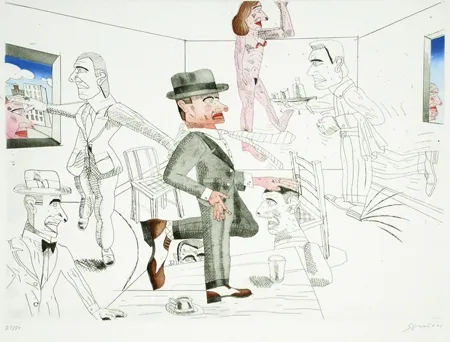 Aguafuerte Y Aguatinta Segui - Después de Algunos Copas