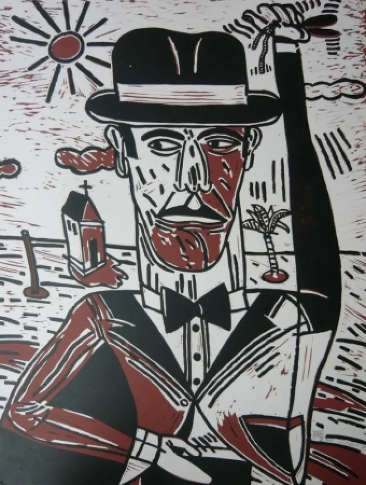 Litografía Segui - Homme aux castagnettes