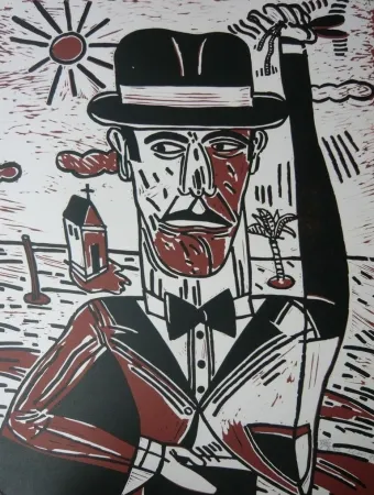 Litografía Segui - Homme aux castagnettes