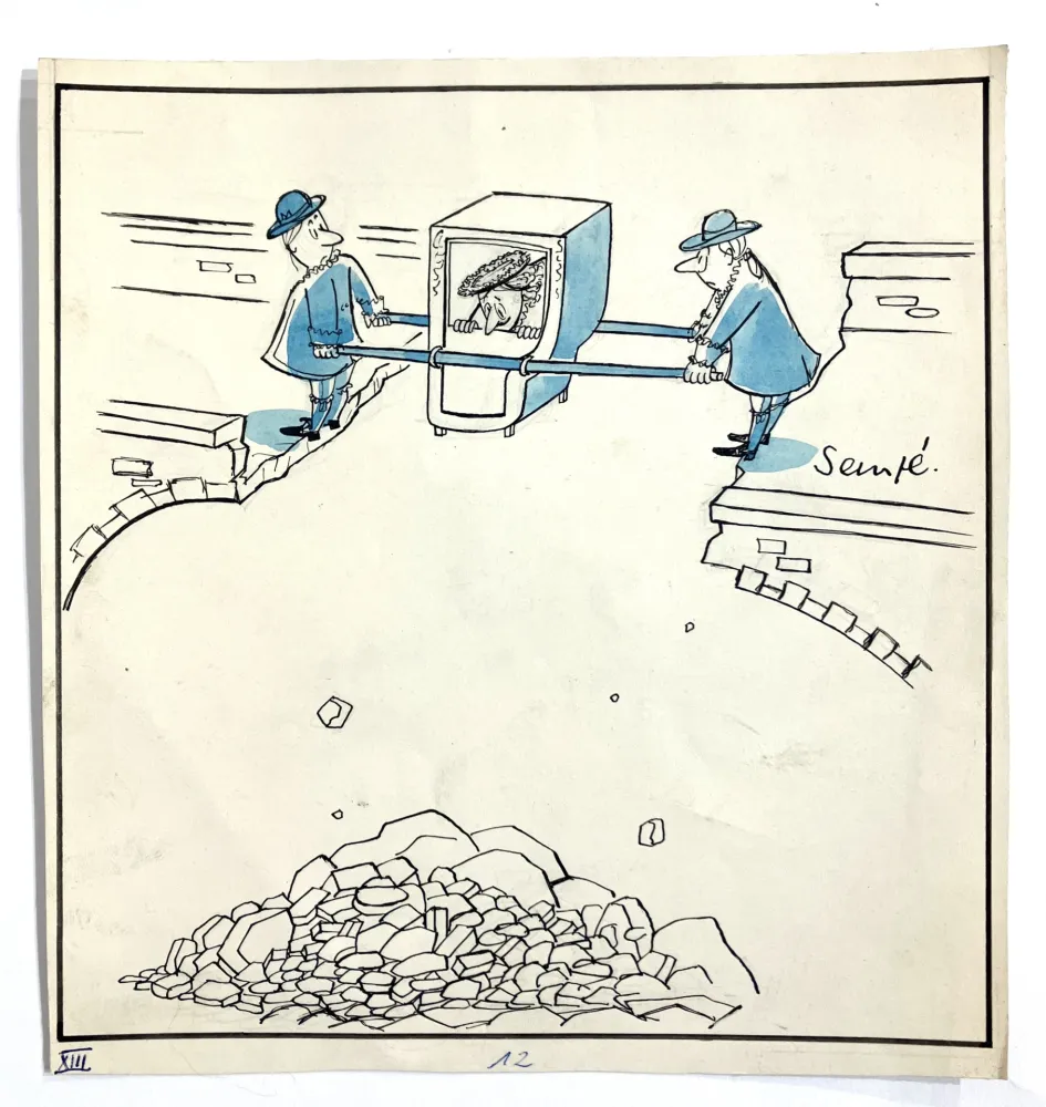 Sin Técnico Sempé - La chaise à porteur. Circa 1970