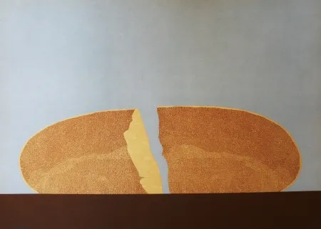 Litografía Serrano - Pan en azul