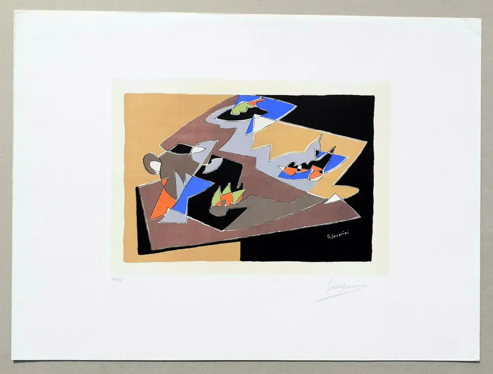 Litografía Severini - Natura morta