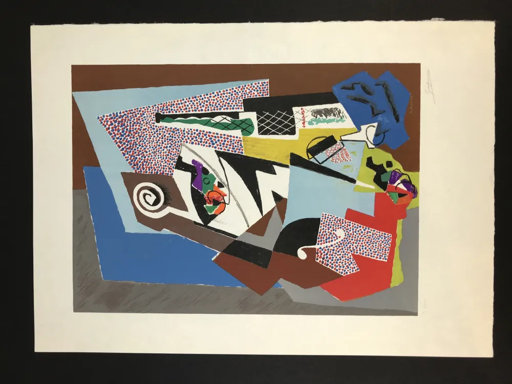 Litografía Severini - Natura morta e Violino