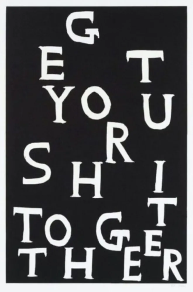 Linograbado Shrigley - Get Your Shit Together