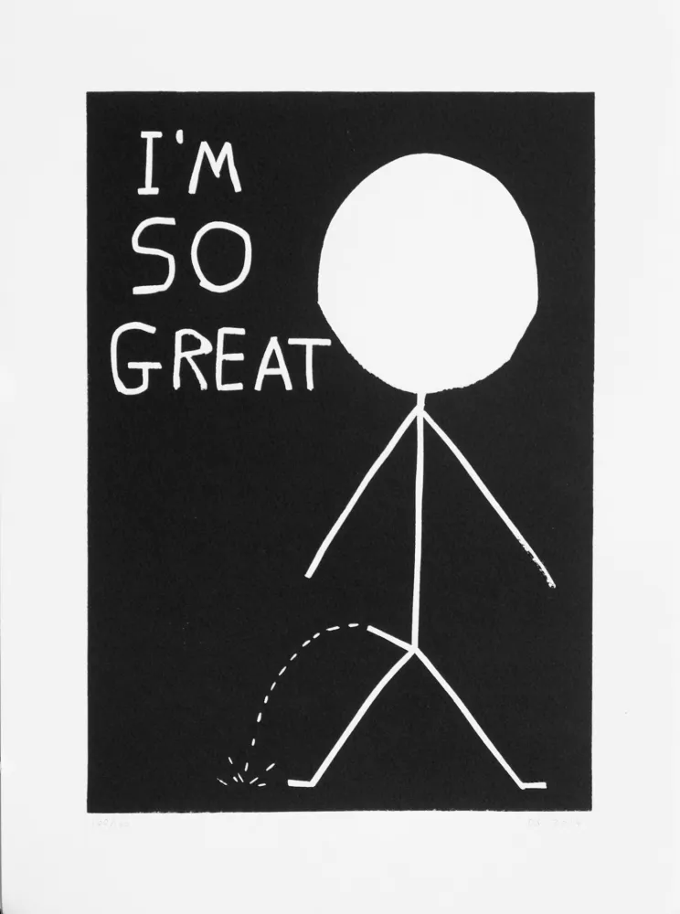 Linograbado Shrigley - I am so great