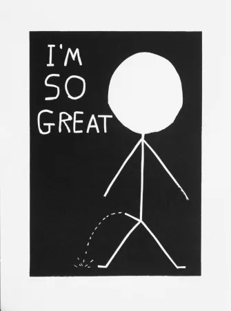 Linograbado Shrigley - I am so great