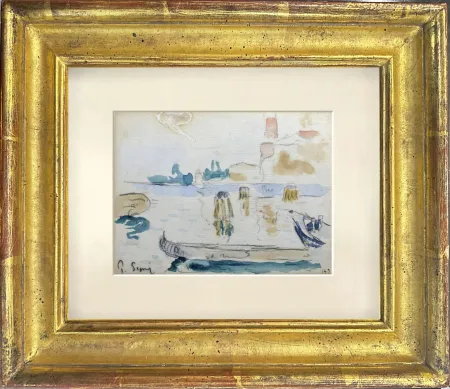 Sin Técnico Signac - VUE SUR LE PORT AVEC BATEAU DE REPOS