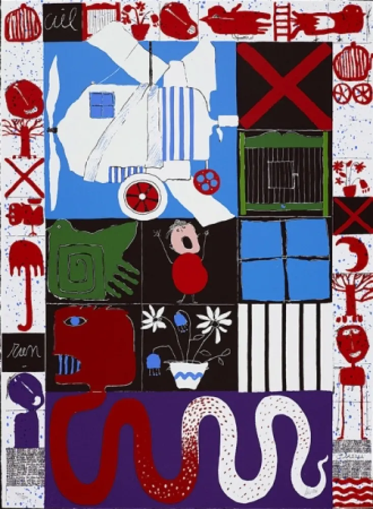 Serigrafía Silvain - L'oiseau cage