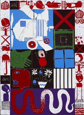 Serigrafía Silvain - L'oiseau cage