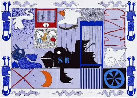 Serigrafía Silvain - L'oiseau noir