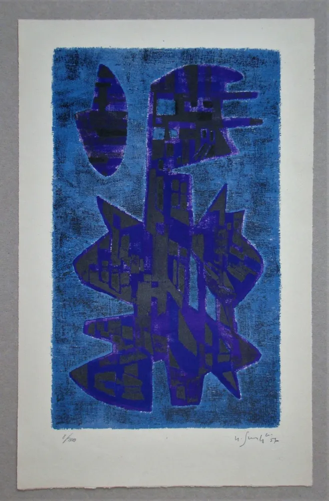 Litografía Singier - Composition abstrait, 1956