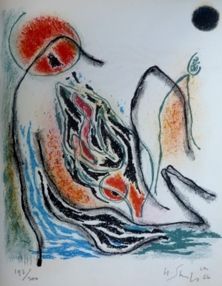 Litografía Singier - Exposition galerie de France 66