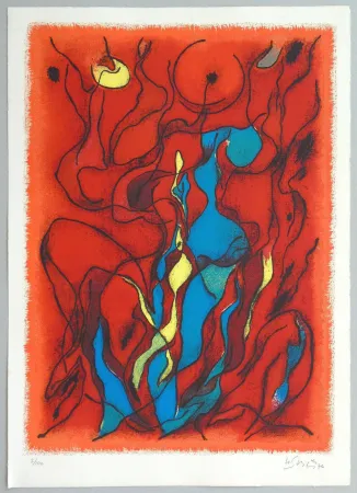 Litografía Singier - Hommage a Fellini