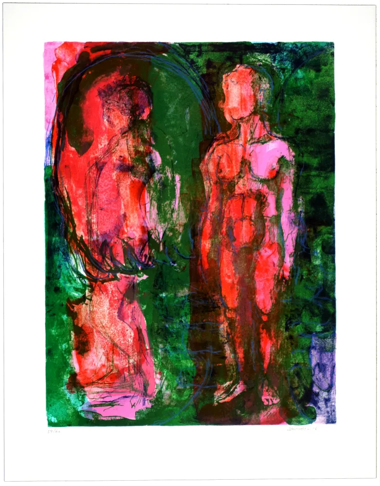 Litografía Siversten - Figure et faune 