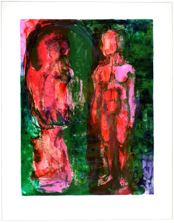 Litografía Siversten - Figure et faune 