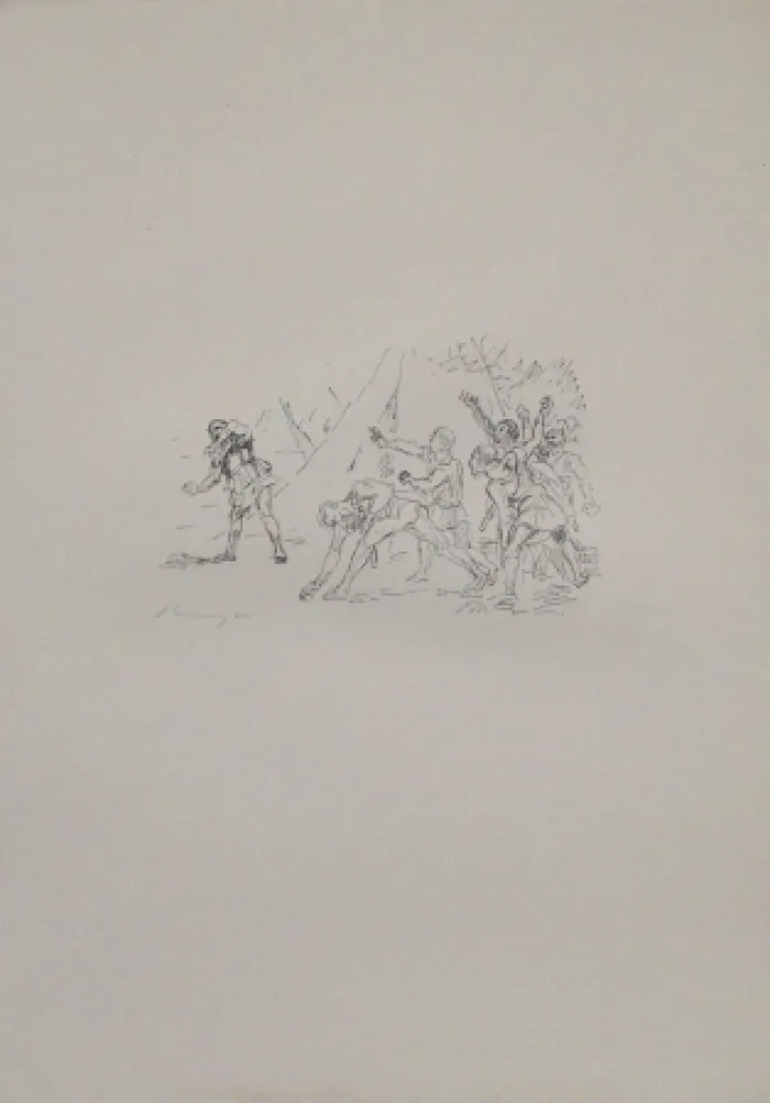 Litografía Slevogt - Aufstand der Soldaten gegen Klearchos