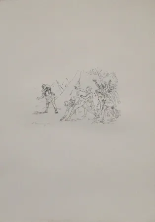 Litografía Slevogt - Aufstand der Soldaten gegen Klearchos