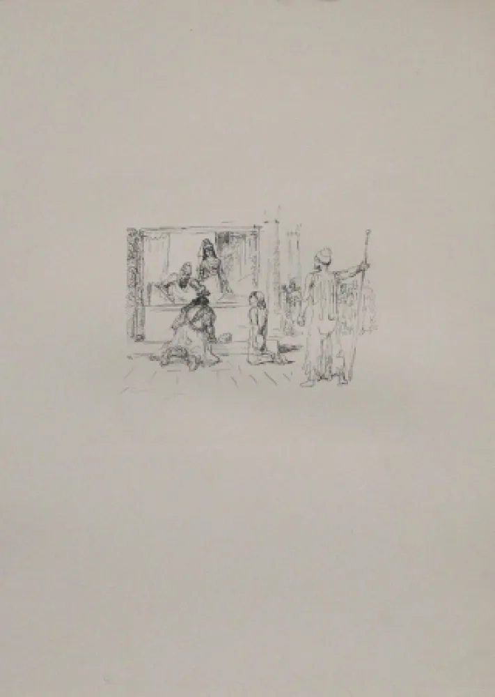 Litografía Slevogt - Dareios II. kürt Artaxerxes zu seinem Nachfolger