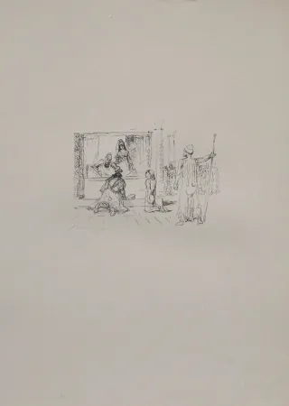 Litografía Slevogt - Dareios II. kürt Artaxerxes zu seinem Nachfolger