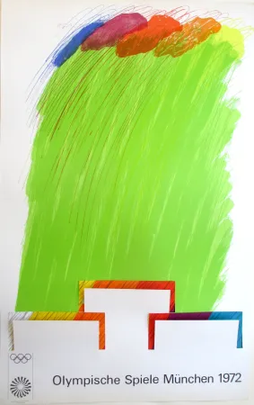 Litografía Smith - OL 1972, original colourlithograph on a double sheets with cut-outs