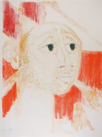 Litografía Somville - Arlequin Rouge