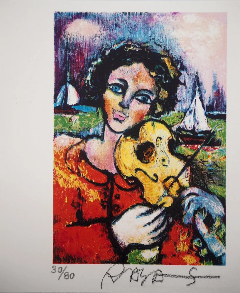 Litografía Sorkine -  L’amoureux au violon