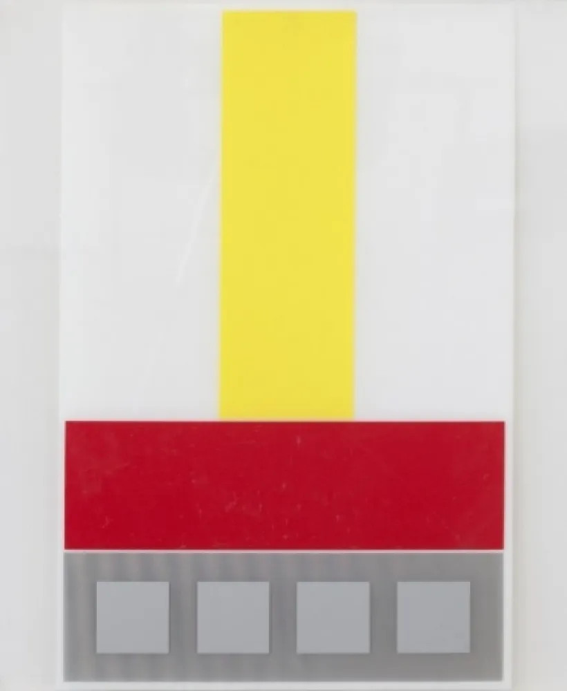 Múltiple Soto - Composicion en Amarillo Blanco y Rojo