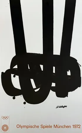 Litografía Soulages - Affiche litho pour les JO