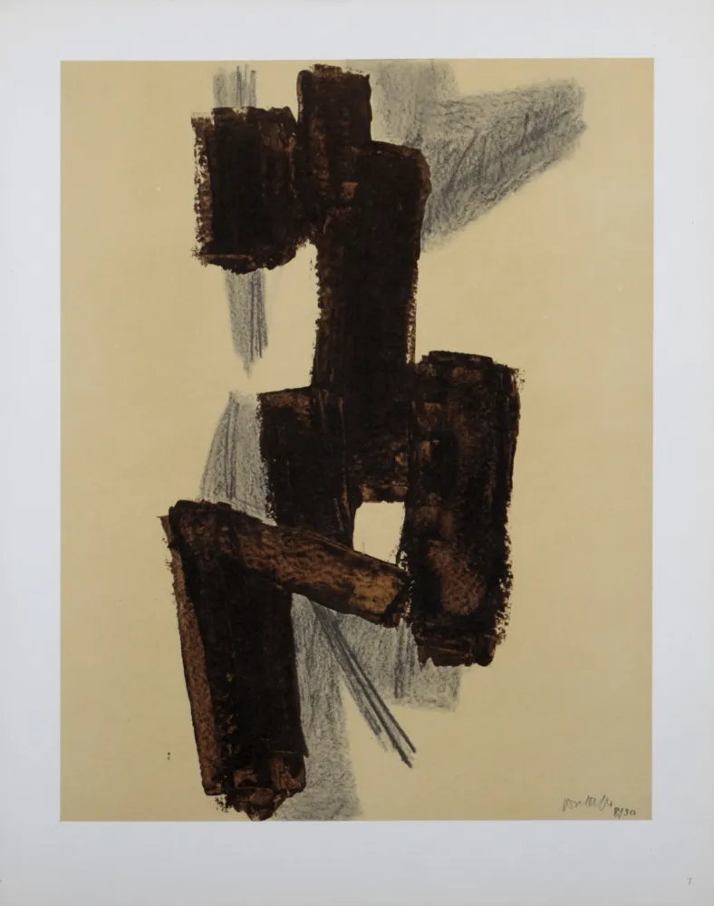 Litografía Soulages (After) - Composition #6, 1962