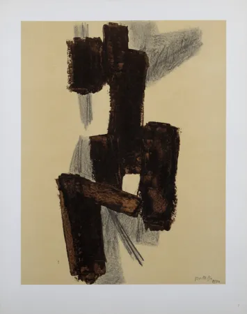 Litografía Soulages (After) - Composition #6, 1962