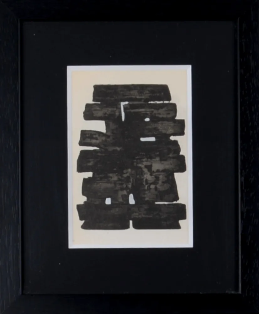 Pochoir Soulages (After) - Gouaches et gravures (A), 1957 - Framed!