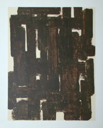 Litografía Soulages (After) - Peinture sur papier - 1948