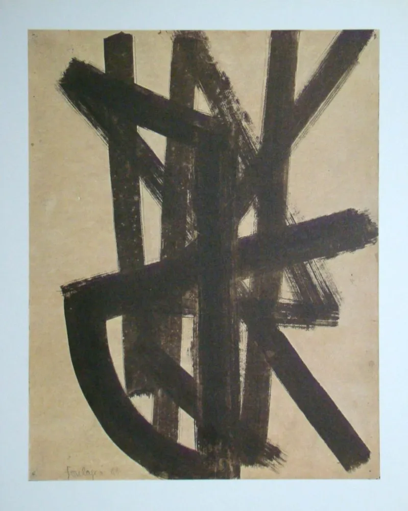 Litografía Soulages (After) - Peinture sur papier - 1948