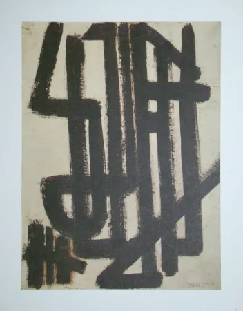 Litografía Soulages (After) - Peinture sur papier - 1948