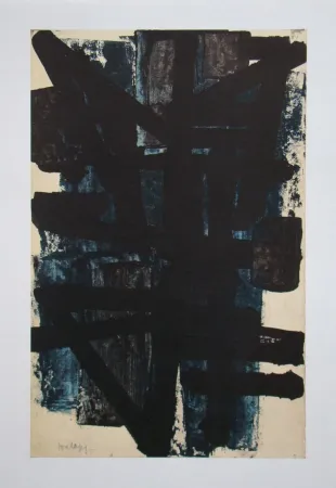 Litografía Soulages (After) - Peinture sur papier - 1950