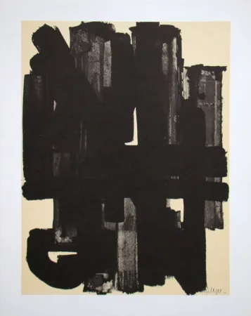 Litografía Soulages (After) - Peinture sur papier - 1953